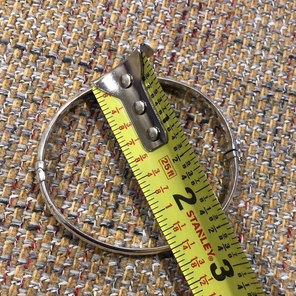Sterling Silver Spring Closure Locking Clasp Closure Bangle Bracelet - Picture 12 of 15
